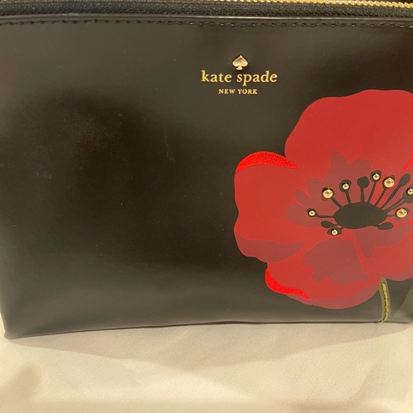 Kate Spade Black Poppy Ooh La La Hilarie Cosmetic Bag - Picture 4 of 7